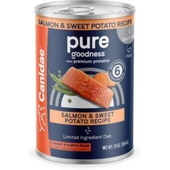 CANIDAE PURE All Stages Grain-Free Limited Ingredient Salmon & Sweet Potato Recipe Canned Dog Food, 13-oz & CANIDAE Grain-Free PURE Limited Ingredient Salmon & Sweet Potato Recipe Dry Dog Food -Snuggle Paws 632510 PT5. AC SS1800 V1684789714