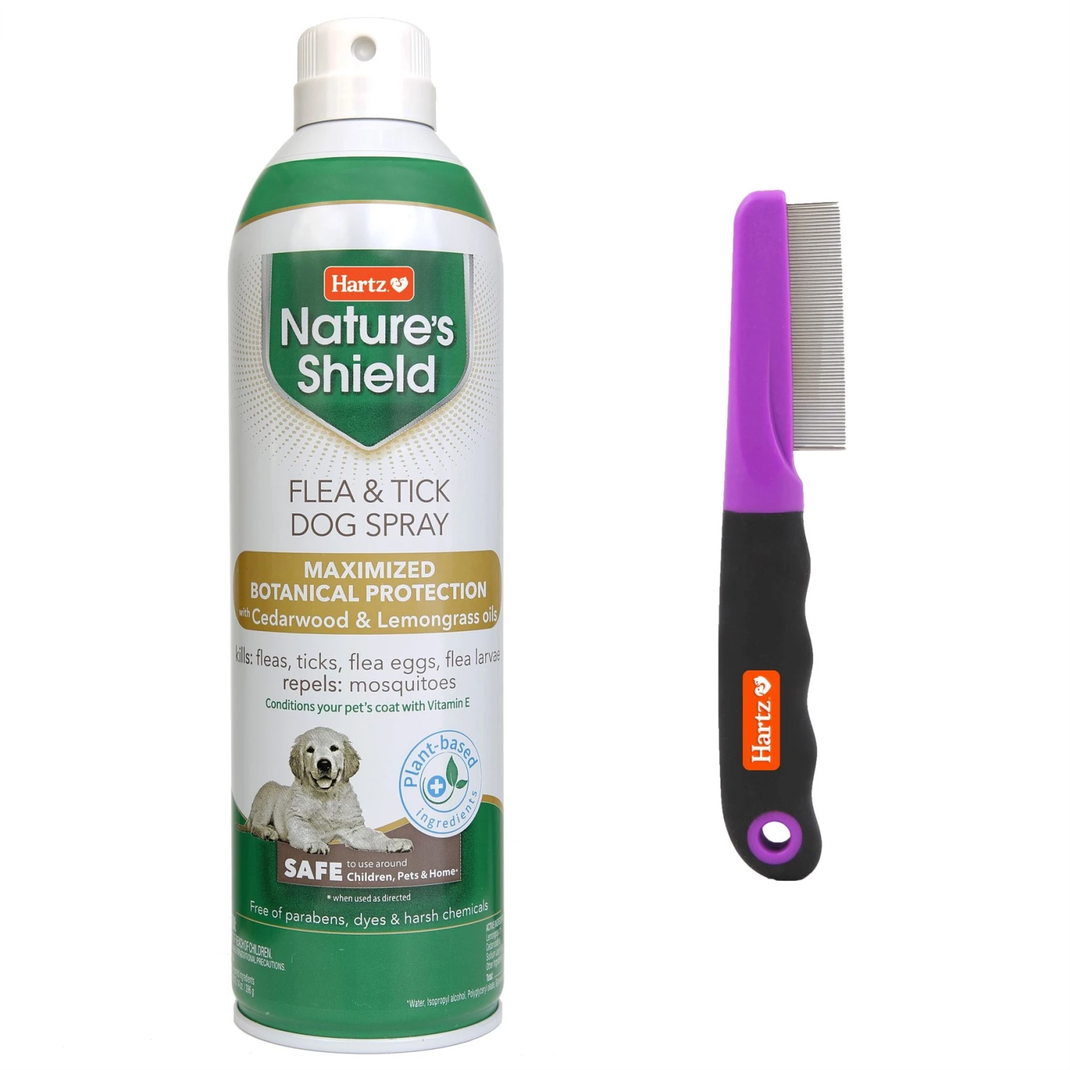 Hartz Nature's Shield Natural Flea & Tick Dog Spray & Hartz Groomer's Best Flea Comb For Dogs & Cats 3 Hartz Nature's Shield Natural Flea & Tick Dog Spray & Hartz Groomer's Best Flea Comb For Dogs & Cats