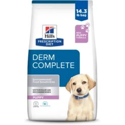 Hill's Prescription Diet Derm Complete Puppy Environmental/Food Sensitivities Rice & Egg Recipe Dry Dog Food, 14.3-lb Bag