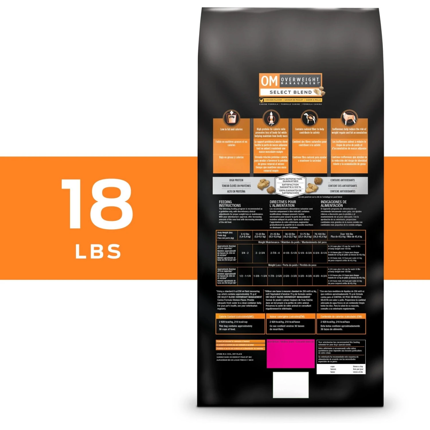 Purina Pro Plan Veterinary Diets OM Overweight Management Select Blend Chicken Flavor Dry Dog Food 4 Purina Pro Plan Veterinary Diets OM Overweight Management Select Blend Chicken Flavor Dry Dog Food - Image 2