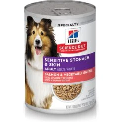 Hill's Science Diet Adult 7+ Beef & Barley Entree Canned Dog Food & Hill's Science Diet Adult Sensitive Stomach & Skin Grain-Free Salmon & Vegetable Entree Canned Dog Food -Snuggle Paws 657038 PT5. AC SS1800 V1665780510