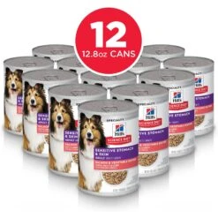 Hill's Science Diet Adult 7+ Beef & Barley Entree Canned Dog Food & Hill's Science Diet Adult Sensitive Stomach & Skin Grain-Free Salmon & Vegetable Entree Canned Dog Food -Snuggle Paws 657038 PT6. AC SS1800 V1665779599