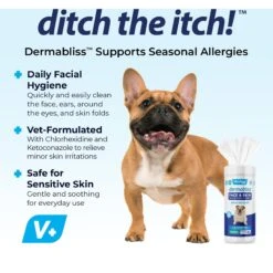 Vetnique Labs Dermabliss Medicated Face, Skin & Wrinkle Dog & Cat Wipes, 60 Count 12 Vetnique Labs Dermabliss Medicated Face, Skin & Wrinkle Dog & Cat Wipes, 60 Count -Snuggle Paws 658022 PT2. AC SS1800 V1701881046