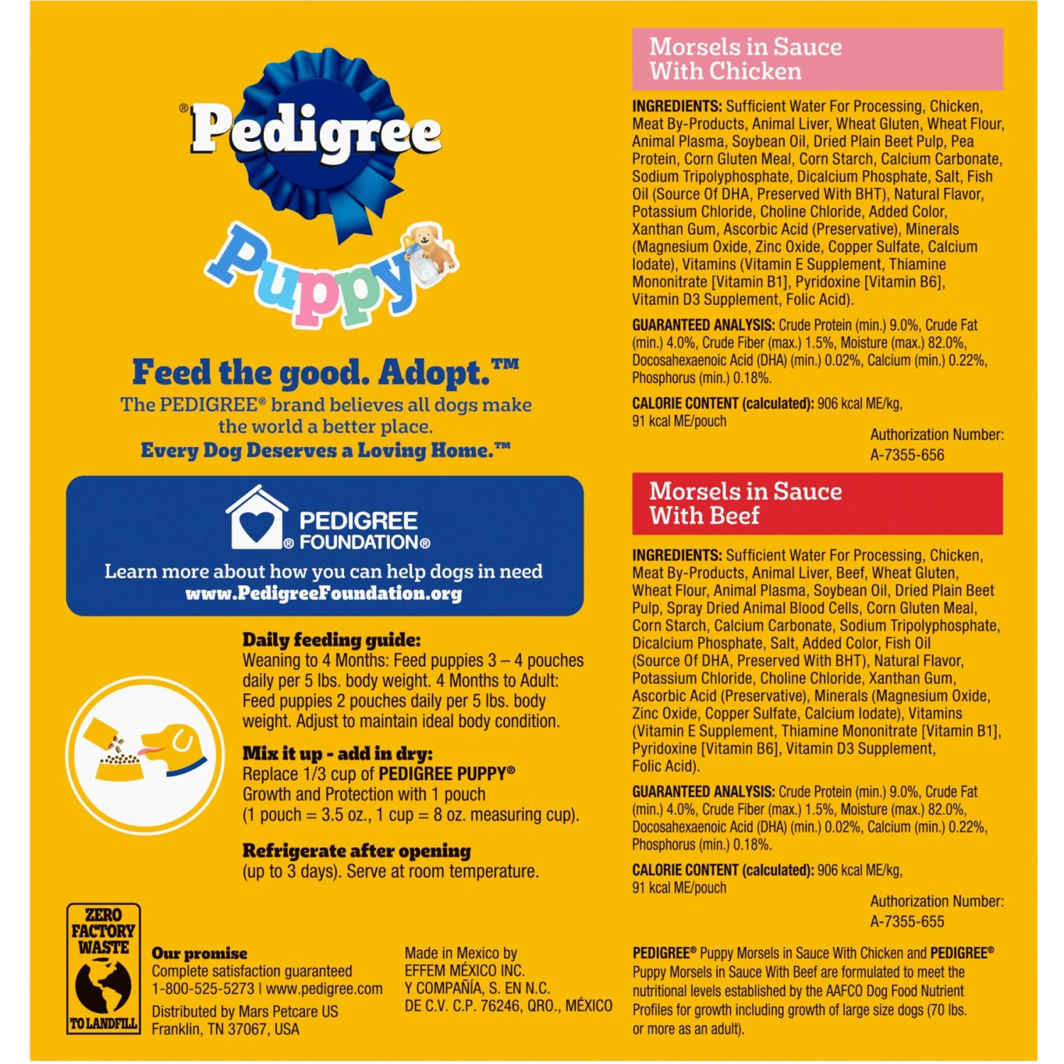 Pedigree Puppy Variety Pack Morsels In Sauce With Beef & Chicken Wet Dog Food Pouches 5 Pedigree Puppy Variety Pack Morsels In Sauce With Beef & Chicken Wet Dog Food Pouches - Image 3