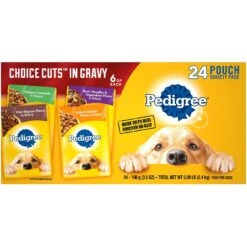 Pedigree Choice Cuts In Gravy Variety Pack Filet Mignon, Grilled Chicken, Chicken Casserole & Beef Noodle Adult Wet Dog Food Pouches & Pedigree Complete Nutrition Roasted Chicken, Rice & Vegetable Flavor Dog Kibble Adult Dry Dog Food -Snuggle Paws 688886 PT1. AC SS1800 V1668802660