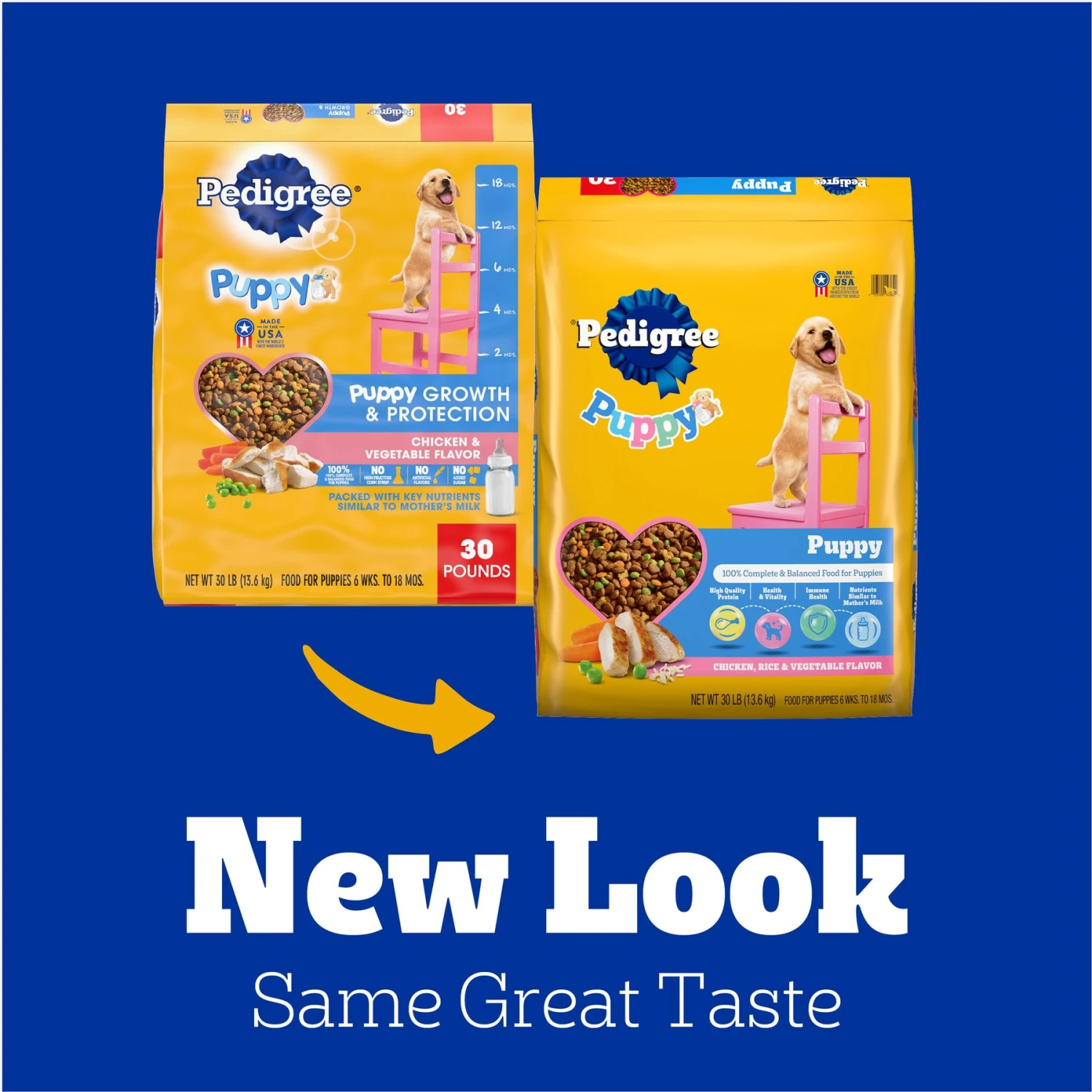 Pedigree Puppy Growth & Protection Chicken & Vegetable Flavor Dry Dog Food & Pedigree Puppy Variety Pack Morsels In Sauce With Beef & Chicken Wet Dog Food Pouches 6 Pedigree Puppy Growth & Protection Chicken & Vegetable Flavor Dry Dog Food & Pedigree Puppy Variety Pack Morsels In Sauce With Beef & Chicken Wet Dog Food Pouches - Image 4