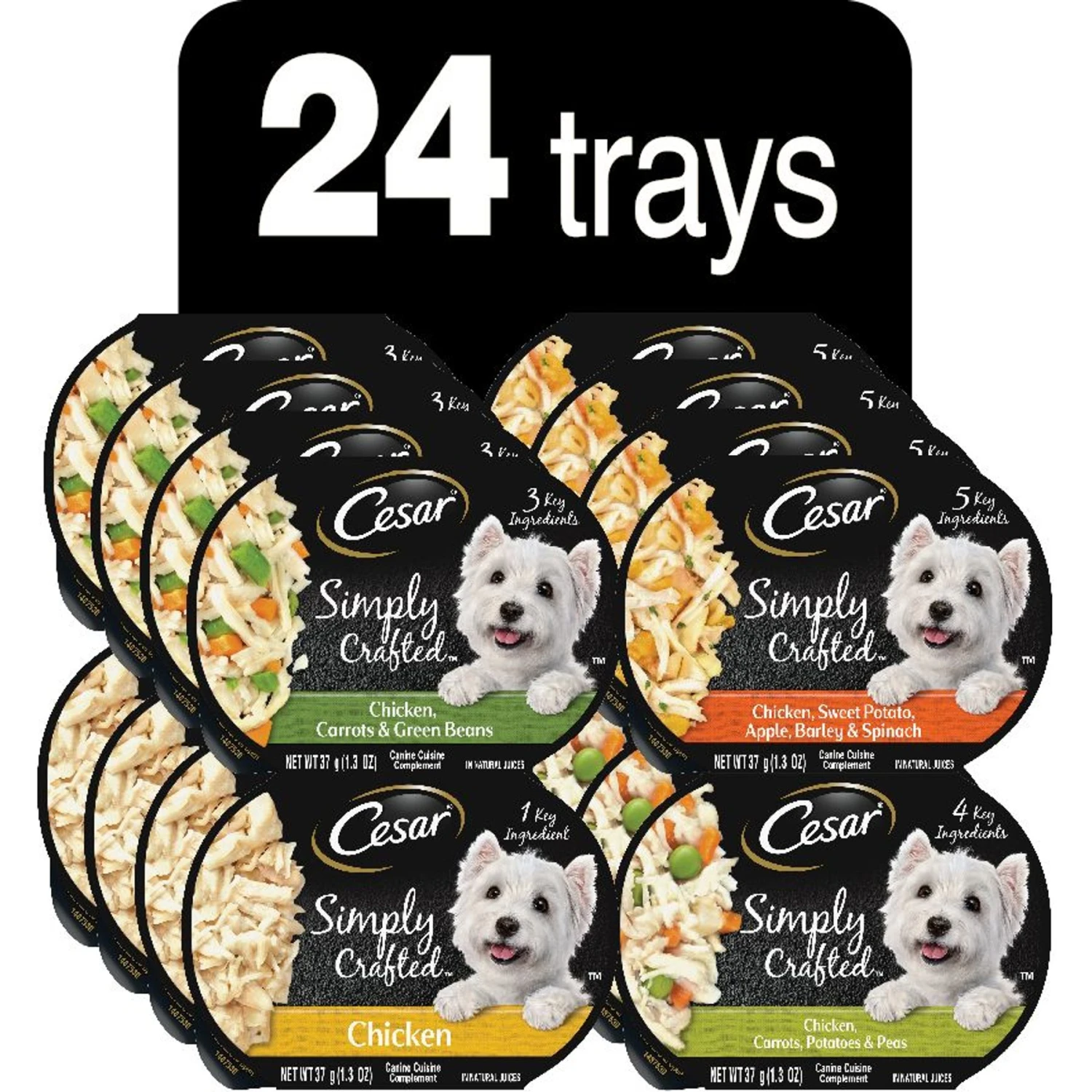 Cesar Simply Crafted Cuisine Complement Soft Wet Adult Dog Food Topper Variety Pack & Cesar Rotisserie Chicken Flavor & Spring Vegetables Garnish Small Breed Dry Dog Food 4 Cesar Simply Crafted Cuisine Complement Soft Wet Adult Dog Food Topper Variety Pack & Cesar Rotisserie Chicken Flavor & Spring Vegetables Garnish Small Breed Dry Dog Food - Image 2