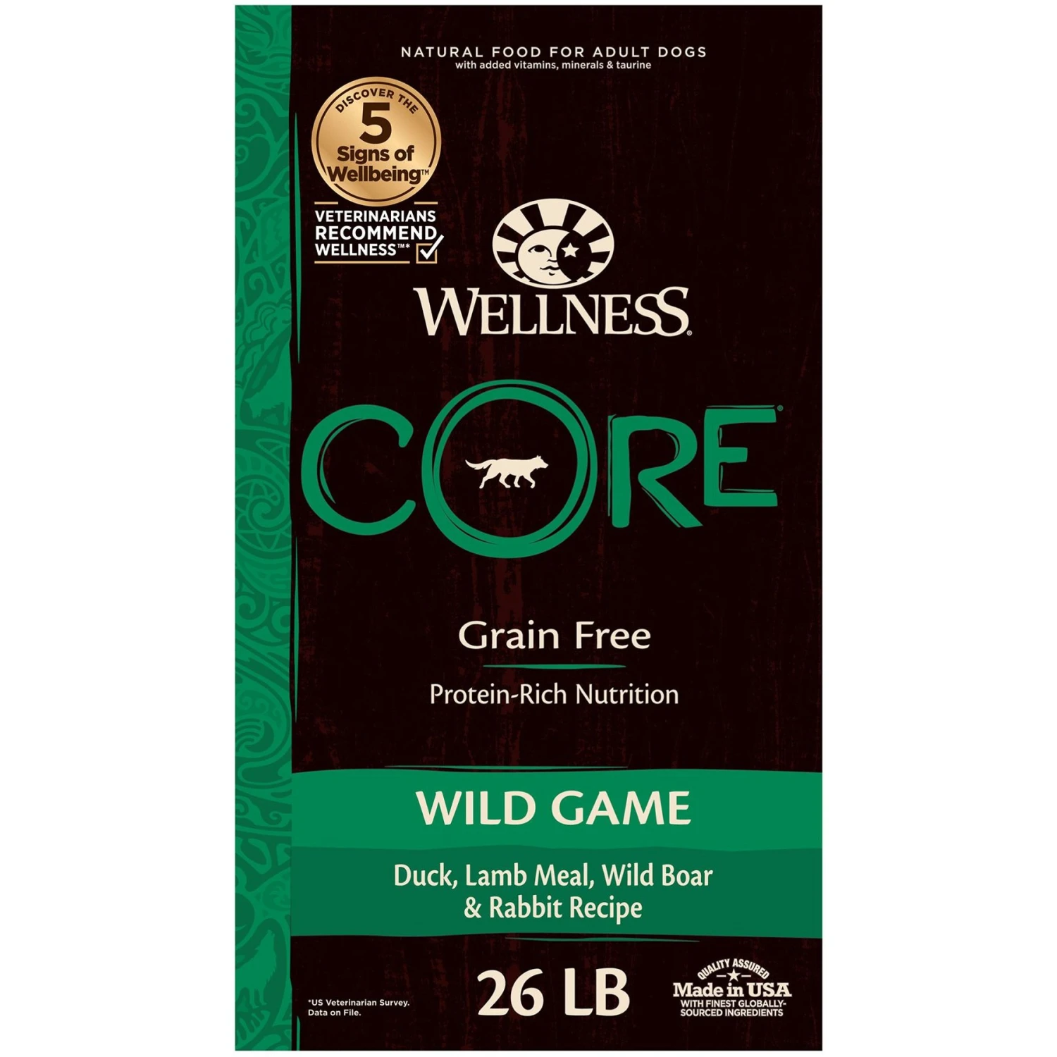 Wellness CORE Grain-Free Wild Game Duck, Lamb Meal, Boar & Rabbit Recipe Natural Dry Dog Food 3 Wellness CORE Grain-Free Wild Game Duck, Lamb Meal, Boar & Rabbit Recipe Natural Dry Dog Food
