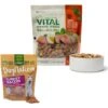 Freshpet Vital Chicken, Beef, Salmon & Egg Recipe Grain-Free Fresh Dog Food & Freshpet Dognation Turkey Bacon Grain-Free Fresh Dog Treats, 3-oz Bag, Case Of 6 -Snuggle Paws 693190 MAIN. AC SS1800 V1668620331