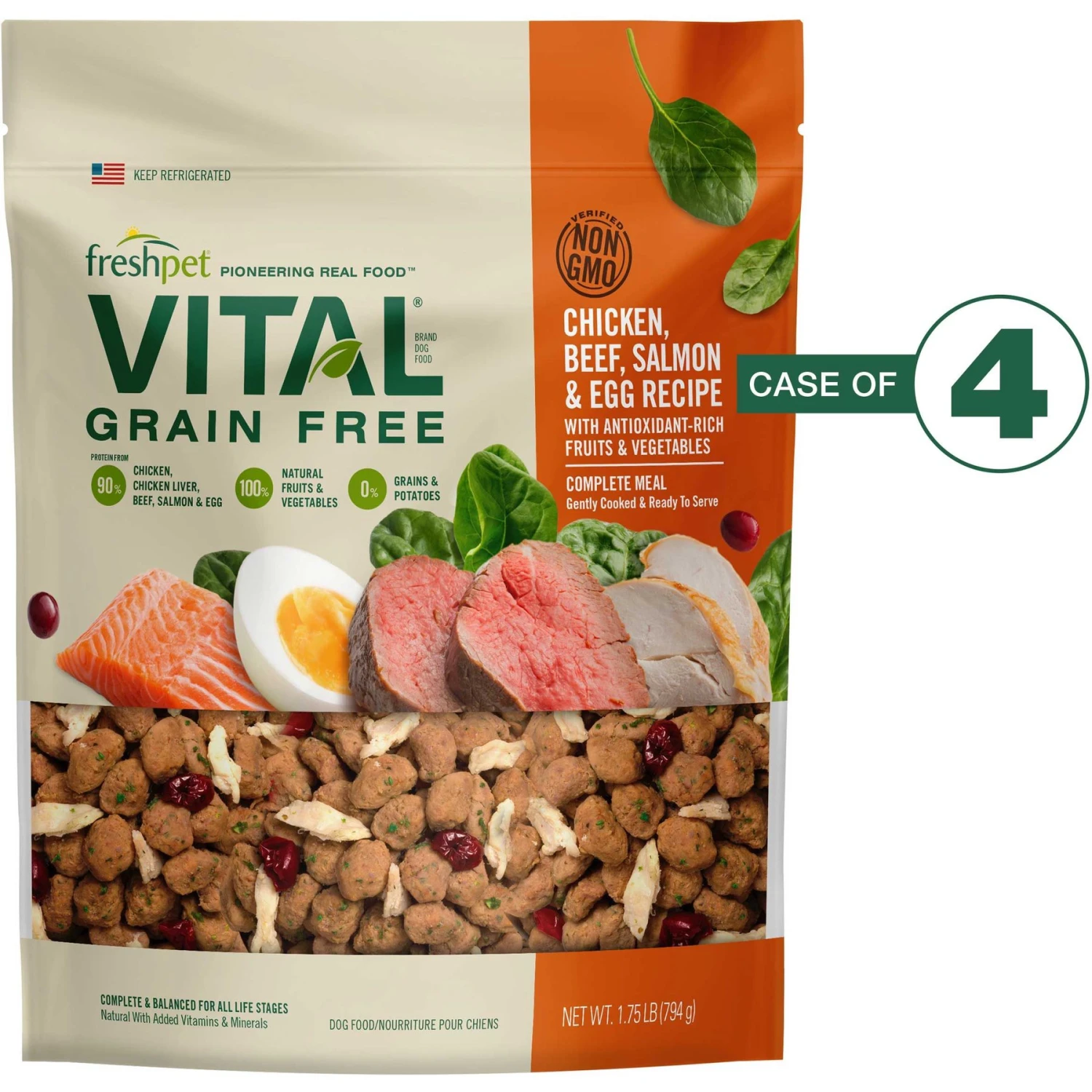 Freshpet Vital Chicken, Beef, Salmon & Egg Recipe Grain-Free Fresh Dog Food & Freshpet Dognation Turkey Bacon Grain-Free Fresh Dog Treats, 3-oz Bag, Case Of 6 4 Freshpet Vital Chicken, Beef, Salmon & Egg Recipe Grain-Free Fresh Dog Food & Freshpet Dognation Turkey Bacon Grain-Free Fresh Dog Treats, 3-oz Bag, Case Of 6 - Image 2