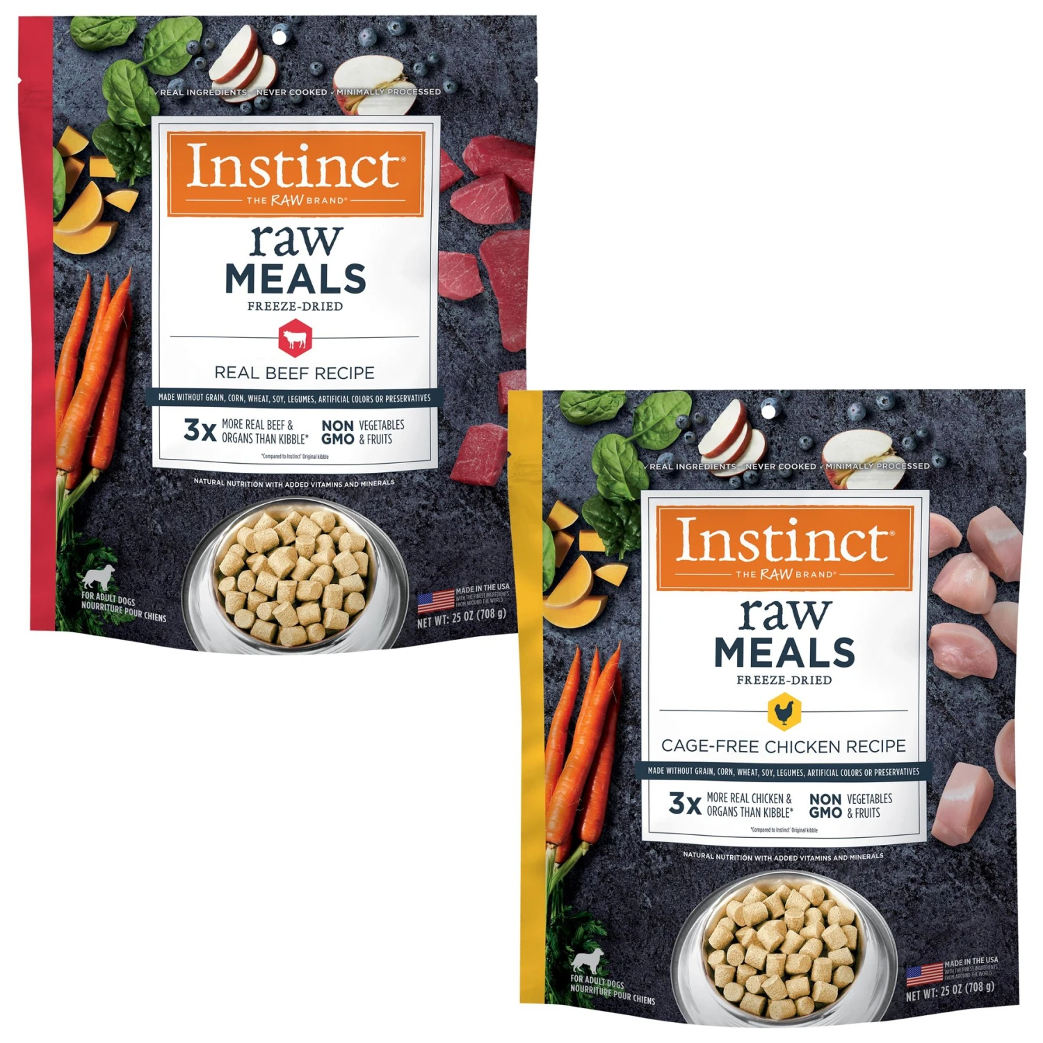 Instinct Freeze-Dried Raw Meals Real Beef Recipe Grain-Free Dog Food & Instinct Freeze-Dried Raw Meals Cage-Free Chicken Recipe Grain-Free Dog Food 3 Instinct Freeze-Dried Raw Meals Real Beef Recipe Grain-Free Dog Food & Instinct Freeze-Dried Raw Meals Cage-Free Chicken Recipe Grain-Free Dog Food