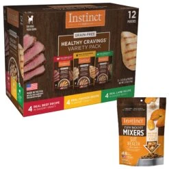 Instinct Freeze-Dried Raw Boost Mixers Grain-Free Gut Health Recipe Dog Food Topper & Instinct Healthy Cravings Grain-Free Cuts & Gravy Recipe Variety Pack Wet Dog Food Topper