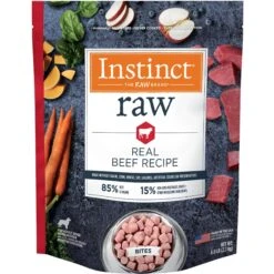 Instinct Frozen Raw Bites Grain-Free Real Beef Recipe Dog Food & Instinct Freeze-Dried Raw Boost Mixers Grain-Free Gut Health Recipe Dog Food Topper -Snuggle Paws 693630 PT1. AC SS1800 V1669123870