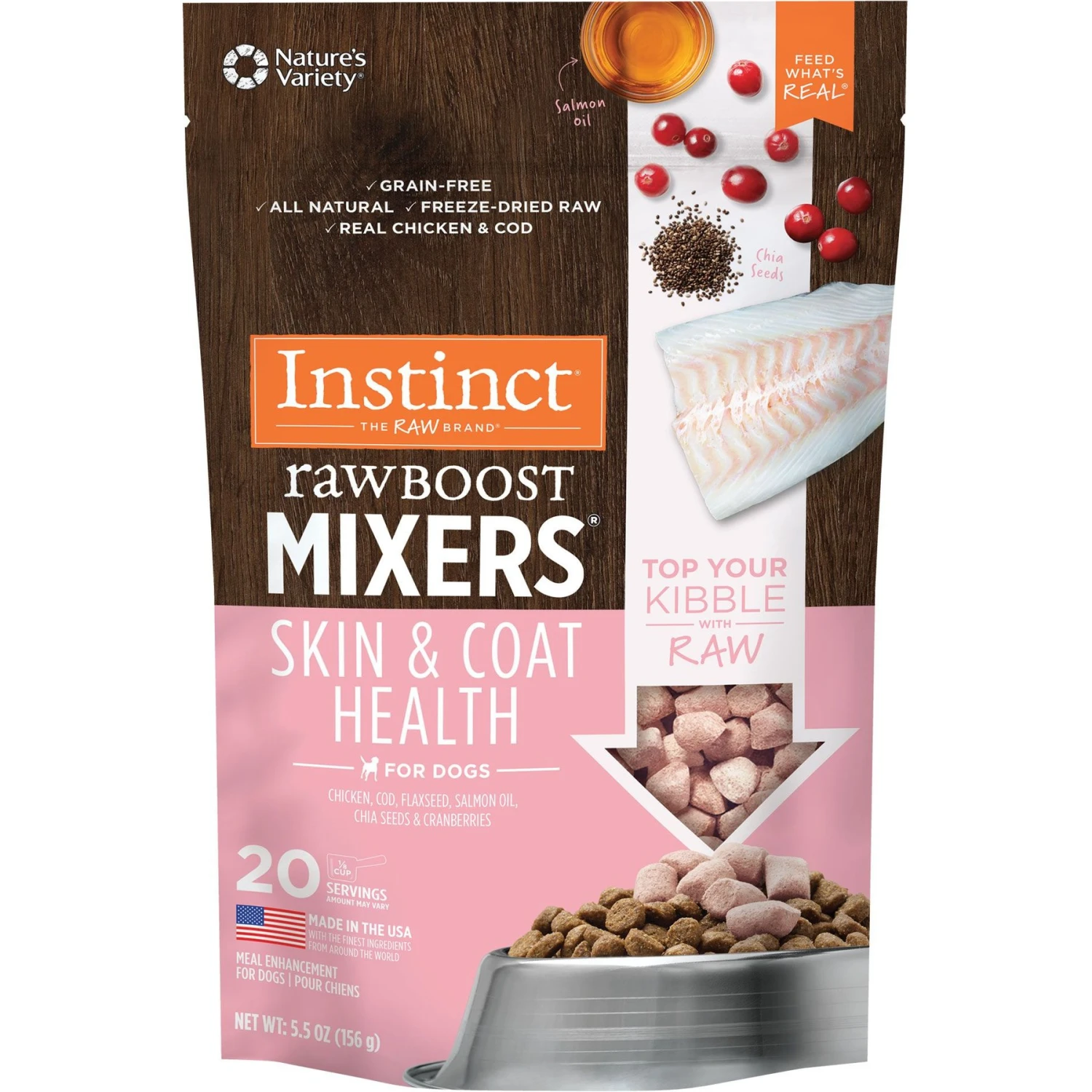 Instinct Freeze-Dried Raw Boost Mixers Grain-Free Skin & Coat Health Recipe Dog Food Topper + 2 Items 7 Instinct Freeze-Dried Raw Boost Mixers Grain-Free Skin & Coat Health Recipe Dog Food Topper + 2 Items - Image 5