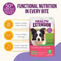 Health Extension Lite Chicken & Brown Rice Recipe Dry Dog Food 14 Health Extension Lite Chicken & Brown Rice Recipe Dry Dog Food -Snuggle Paws 71264 PT4. AC SS1800 V1595626853