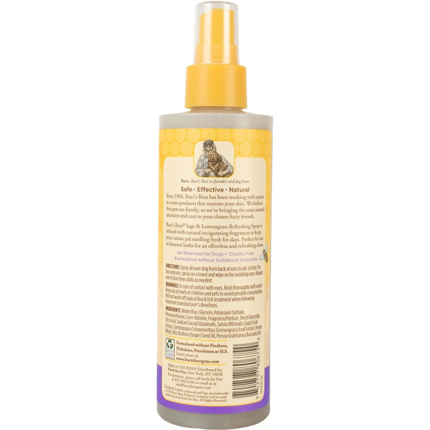 Burt's Bees Sage & Lemongrass Scented Dog Deodorizing Spray, 8-oz Bottle 4 Burt's Bees Sage & Lemongrass Scented Dog Deodorizing Spray, 8-oz Bottle - Image 2