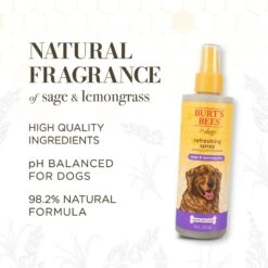 Burt's Bees Sage & Lemongrass Scented Dog Deodorizing Spray, 8-oz Bottle 10 Burt's Bees Sage & Lemongrass Scented Dog Deodorizing Spray, 8-oz Bottle -Snuggle Paws 730039 PT3. AC SS1800 V1676751807