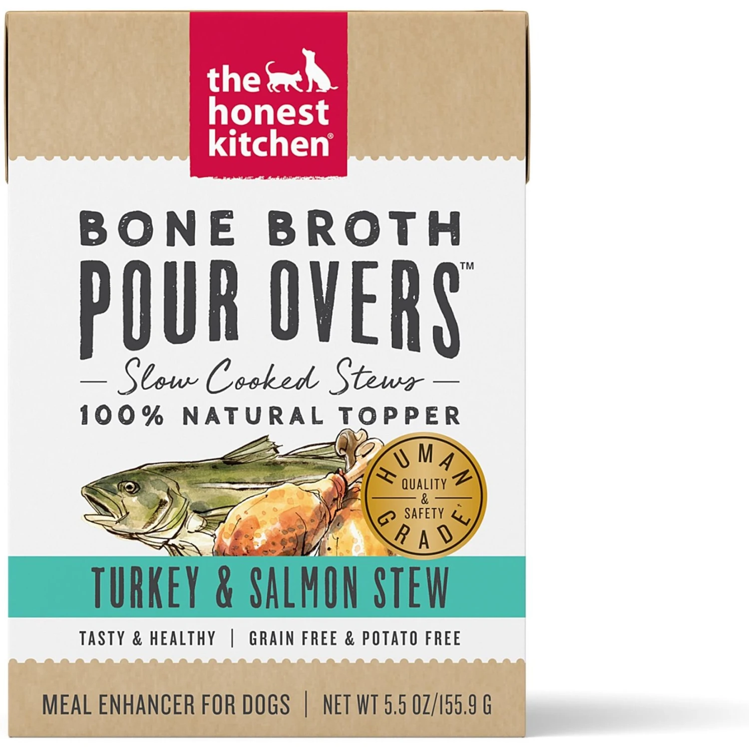 The Honest Kitchen Bone Broth POUR OVERS Turkey & Salmon Stew Wet Dog Food Topper & The Honest Kitchen Bone Broth POUR OVERS Beef Stew Wet Dog Food Topper 4 The Honest Kitchen Bone Broth POUR OVERS Turkey & Salmon Stew Wet Dog Food Topper & The Honest Kitchen Bone Broth POUR OVERS Beef Stew Wet Dog Food Topper - Image 2