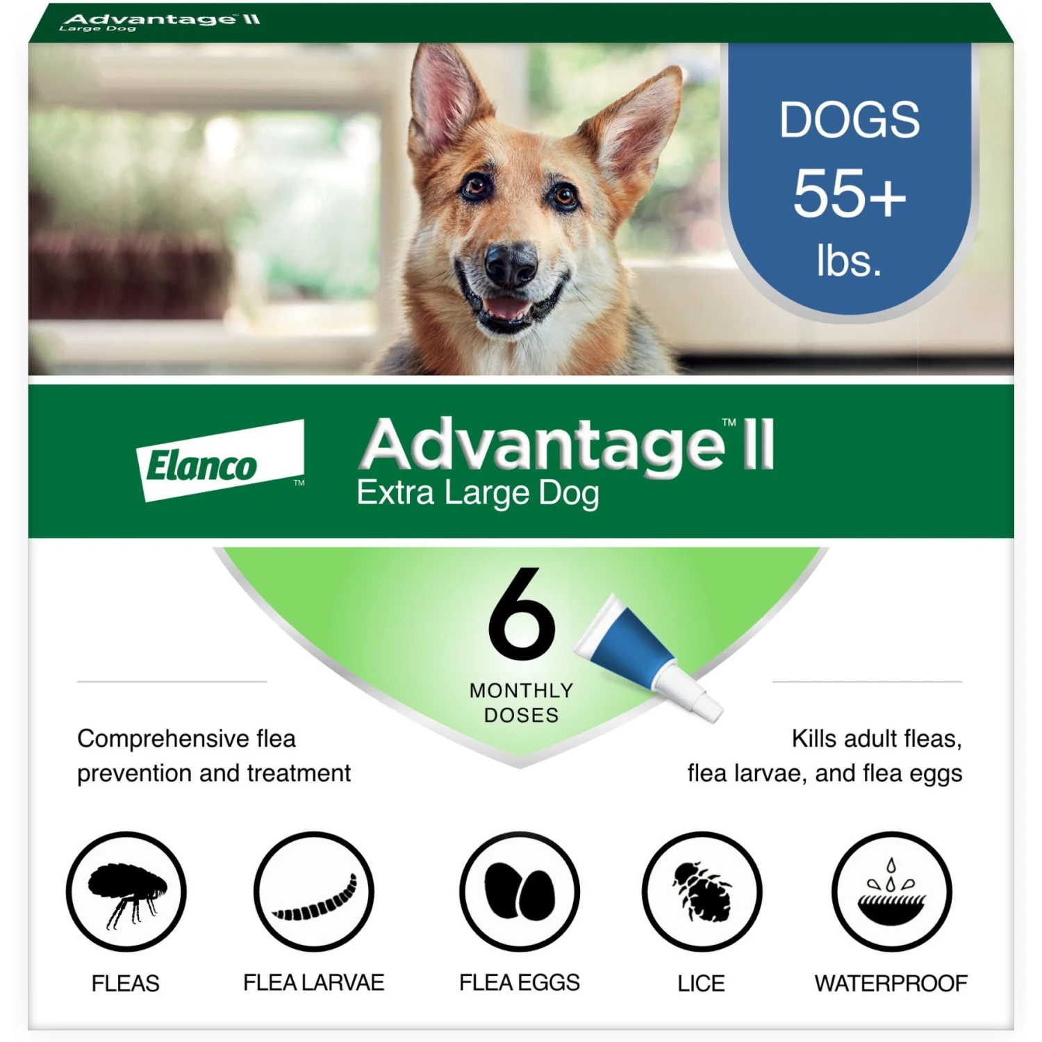 Advantage II Flea Spot Treatment For Dogs, Over 55 Lbs 3 Advantage II Flea Spot Treatment For Dogs, Over 55 Lbs