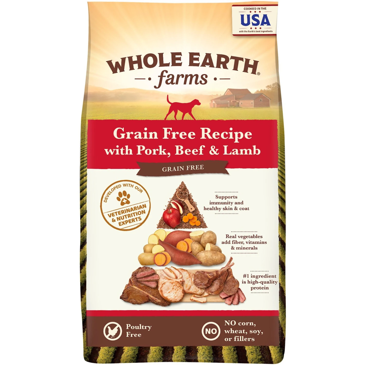 Whole Earth Farms Grain-Free Pork, Beef & Lamb Recipe Dry Dog Food 3 Whole Earth Farms Grain-Free Pork, Beef & Lamb Recipe Dry Dog Food