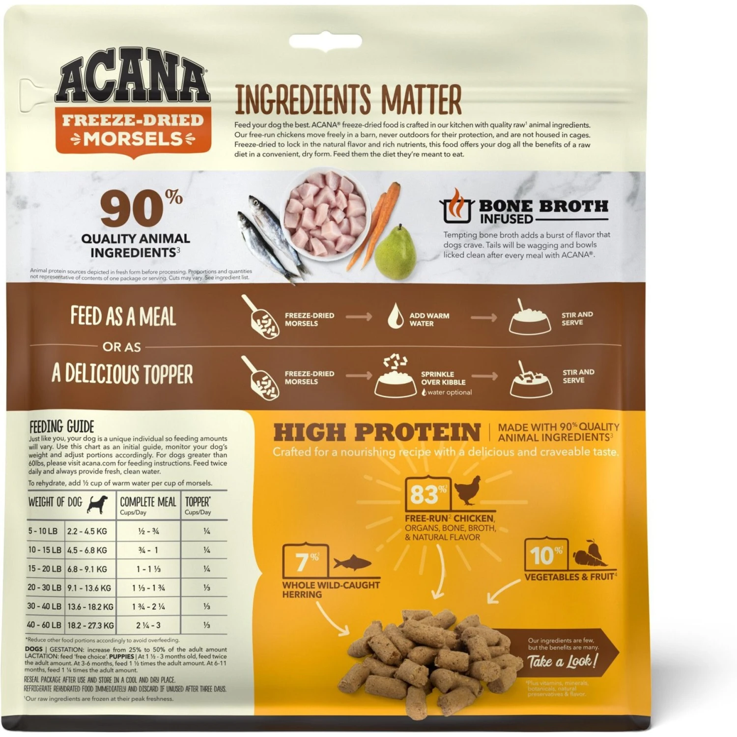ACANA Chicken Recipe Morsels Grain-Free Freeze-Dried Dog Food & Topper, 8-oz Bag 4 ACANA Chicken Recipe Morsels Grain-Free Freeze-Dried Dog Food & Topper, 8-oz Bag - Image 2