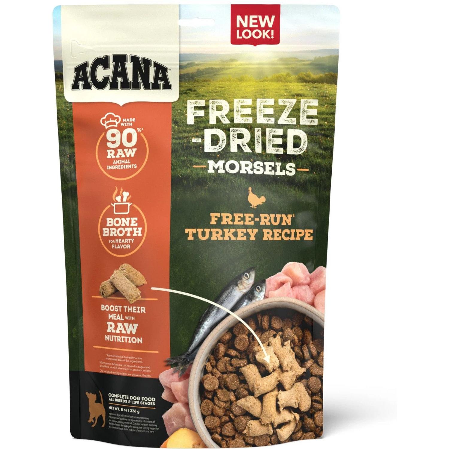 ACANA Free-Run Turkey Recipe Morsels Grain-Free Freeze-Dried Dog Food & Topper, 8-oz Bag 3 ACANA Free-Run Turkey Recipe Morsels Grain-Free Freeze-Dried Dog Food & Topper, 8-oz Bag