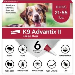 K9 Advantix II Flea & Tick Spot Treatment For Dogs, 21-55 Lbs