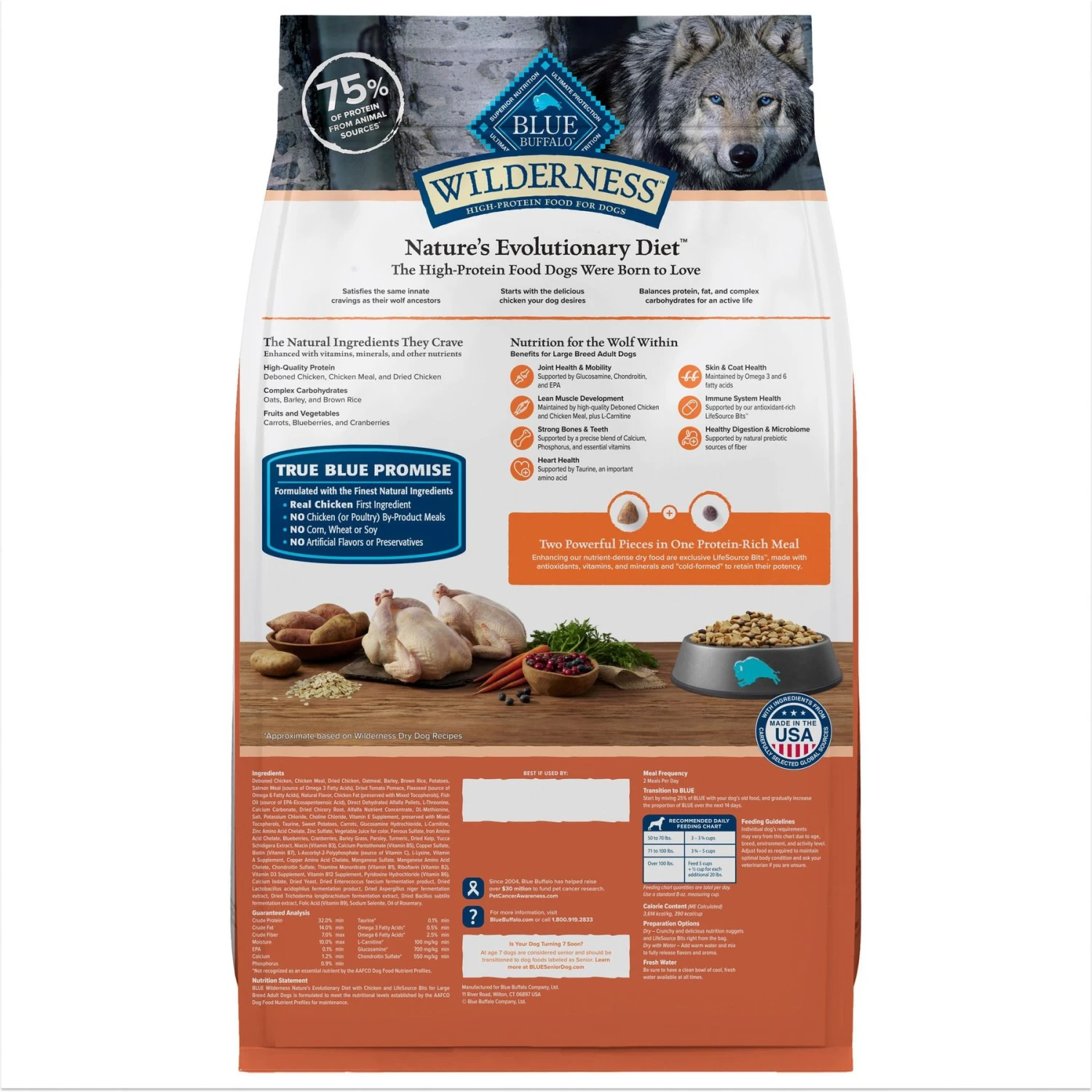 Blue Buffalo Wilderness Large Breed Adult High Protein Natural Chicken & Wholesome Grains Dry Dog Food 4 Blue Buffalo Wilderness Large Breed Adult High Protein Natural Chicken & Wholesome Grains Dry Dog Food - Image 2