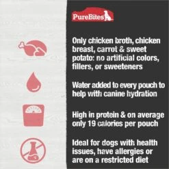 PureBites Broth Chicken & Vegetables Dog Food Topping, 2-oz Bag -Snuggle Paws 750638 PT4. AC SS1800 V1677620157