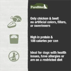 PureBites Dog Pates Chicken & Beef Food Topping, 2.5-oz Can -Snuggle Paws 750734 PT4. AC SS1800 V1677600885