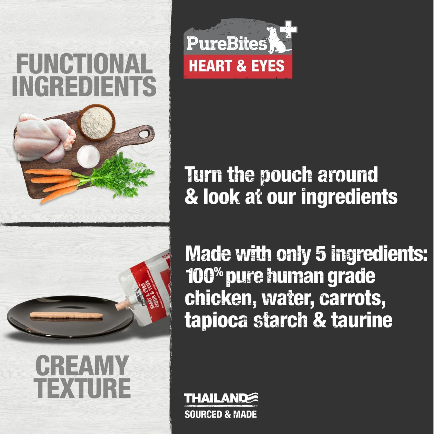 PureBites Plus Squeezables- Heart & Eyes Dog Food Toppings 5 PureBites Plus Squeezables- Heart & Eyes Dog Food Toppings - Image 3