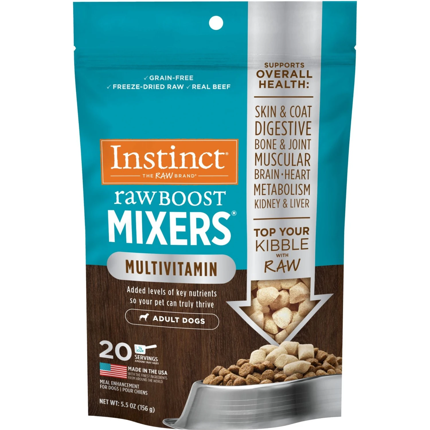 Instinct Boost Mixers Multivitamin Grain-Free Freeze-Dried Raw Adult Dog Food Topper 3 Instinct Boost Mixers Multivitamin Grain-Free Freeze-Dried Raw Adult Dog Food Topper