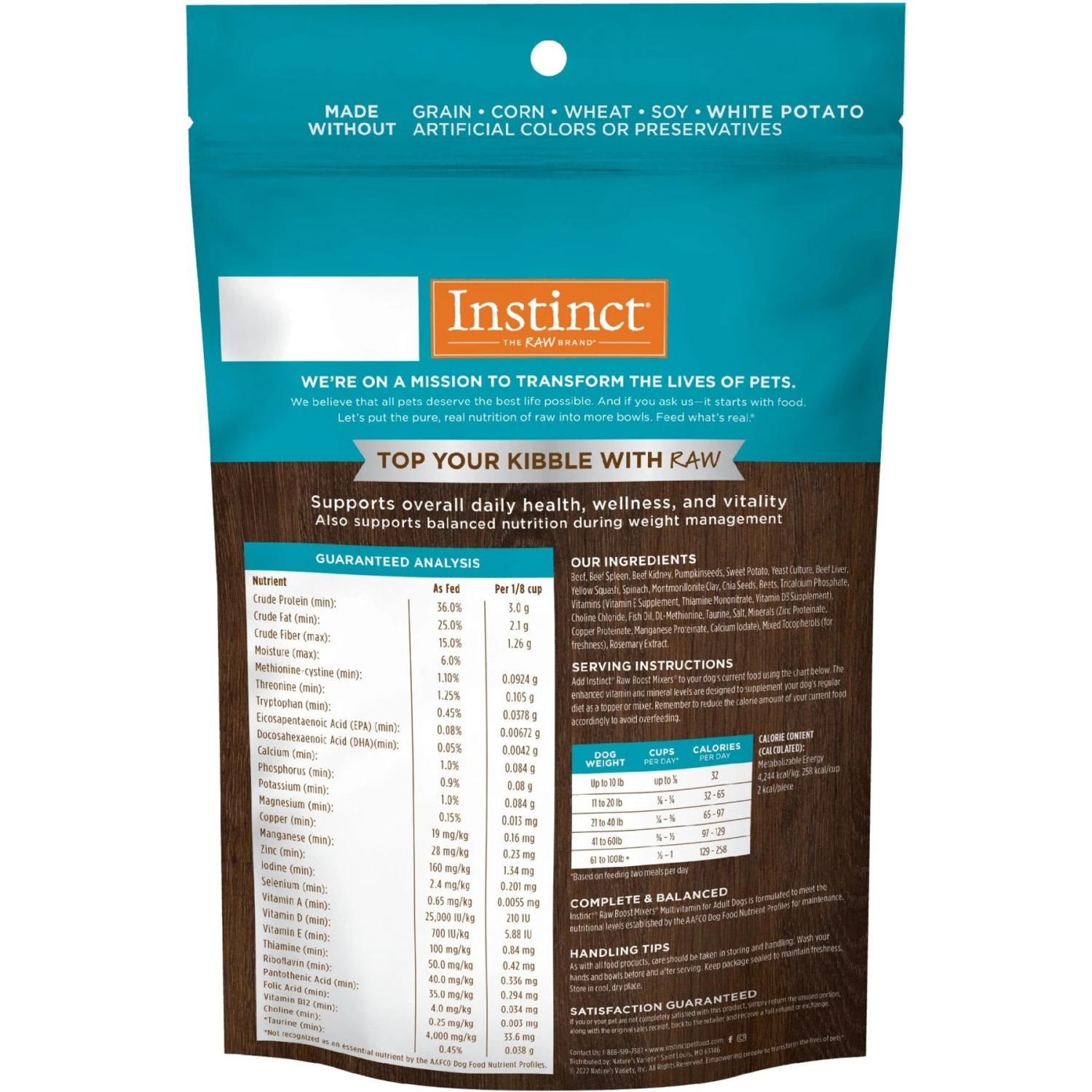 Instinct Boost Mixers Multivitamin Grain-Free Freeze-Dried Raw Adult Dog Food Topper 4 Instinct Boost Mixers Multivitamin Grain-Free Freeze-Dried Raw Adult Dog Food Topper - Image 2