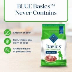 Blue Buffalo Basics Skin & Stomach Care Grain-Free Formula Lamb & Potato Recipe Adult Dry Dog Food -Snuggle Paws 75659 PT5. AC SS1800 V1646270784