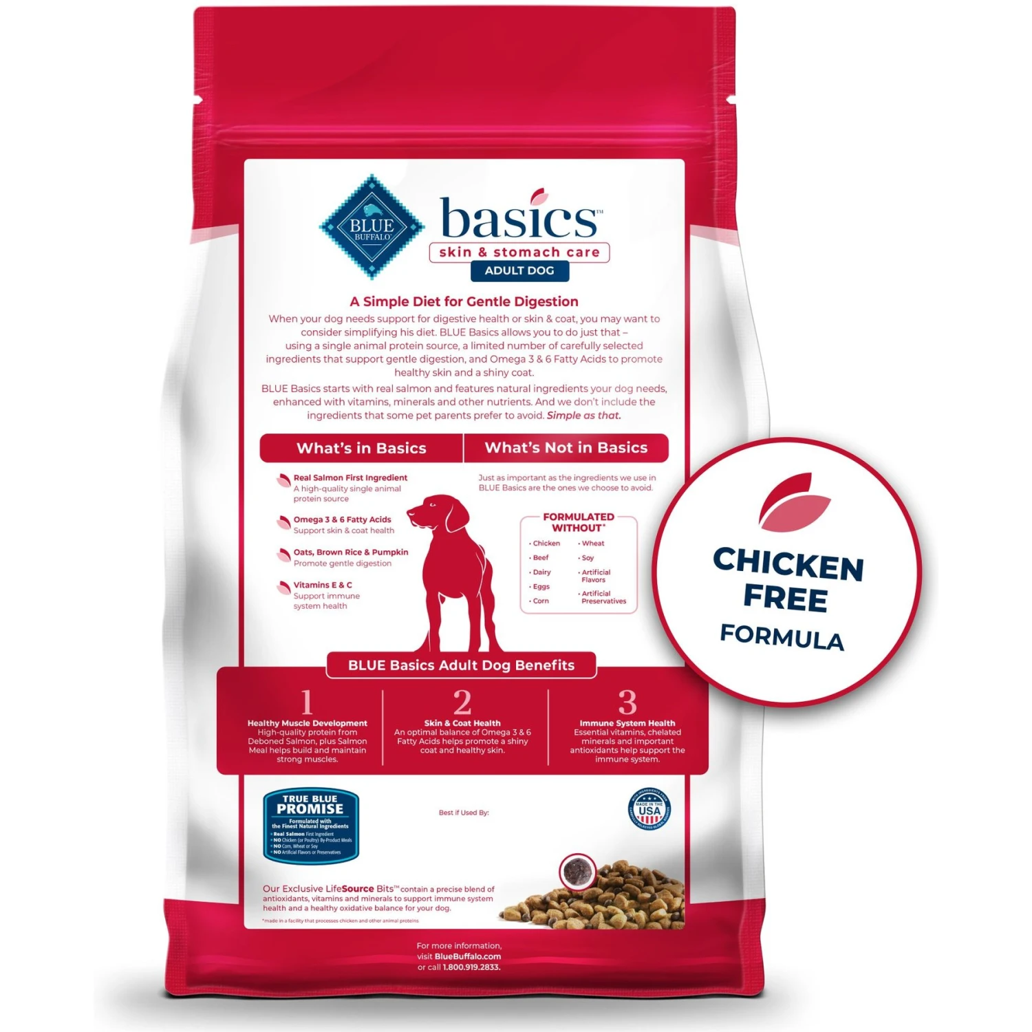 Blue Buffalo Basics Skin & Stomach Care Grain-Free Formula Salmon & Potato Recipe Adult Dry Dog Food 4 Blue Buffalo Basics Skin & Stomach Care Grain-Free Formula Salmon & Potato Recipe Adult Dry Dog Food - Image 2
