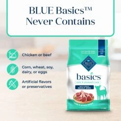 Blue Buffalo Basics Skin & Stomach Care Grain-Free Formula Lamb & Potato Recipe Small Breed Adult Dry Dog Food -Snuggle Paws 75684 PT5. AC SS1800 V1646251644