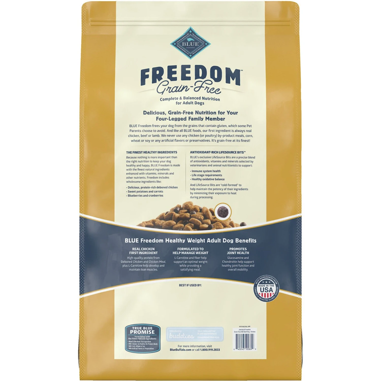Blue Buffalo Freedom Adult Healthy Weight Chicken Recipe Grain-Free Dry Dog Food 4 Blue Buffalo Freedom Adult Healthy Weight Chicken Recipe Grain-Free Dry Dog Food - Image 2