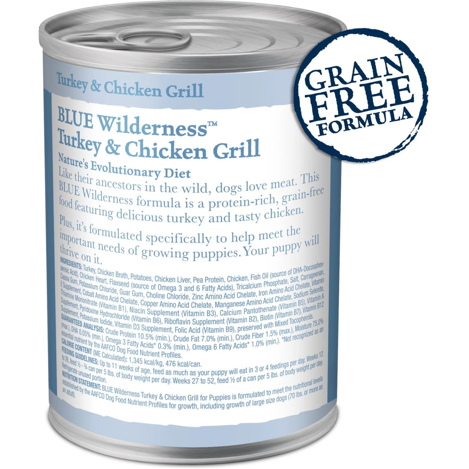 Blue Buffalo Wilderness Turkey & Chicken Grill Grain-Free Puppy Canned Dog Food 4 Blue Buffalo Wilderness Turkey & Chicken Grill Grain-Free Puppy Canned Dog Food - Image 2