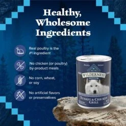 Blue Buffalo Wilderness Turkey & Chicken Grill Grain-Free Senior Canned Dog Food -Snuggle Paws 75766 PT5. AC SS1800 V1646785283