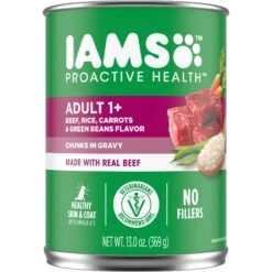 Iams ProActive Health Classic Ground With Lamb & Whole Grain Rice Adult Wet Dog Food & Iams ProActive Health Chunks In Gravy Beef, Rice, Carrots & Green Beans Flavor Adult Wet Dog Food -Snuggle Paws 761494 PT5. AC SS1800 V1674596850