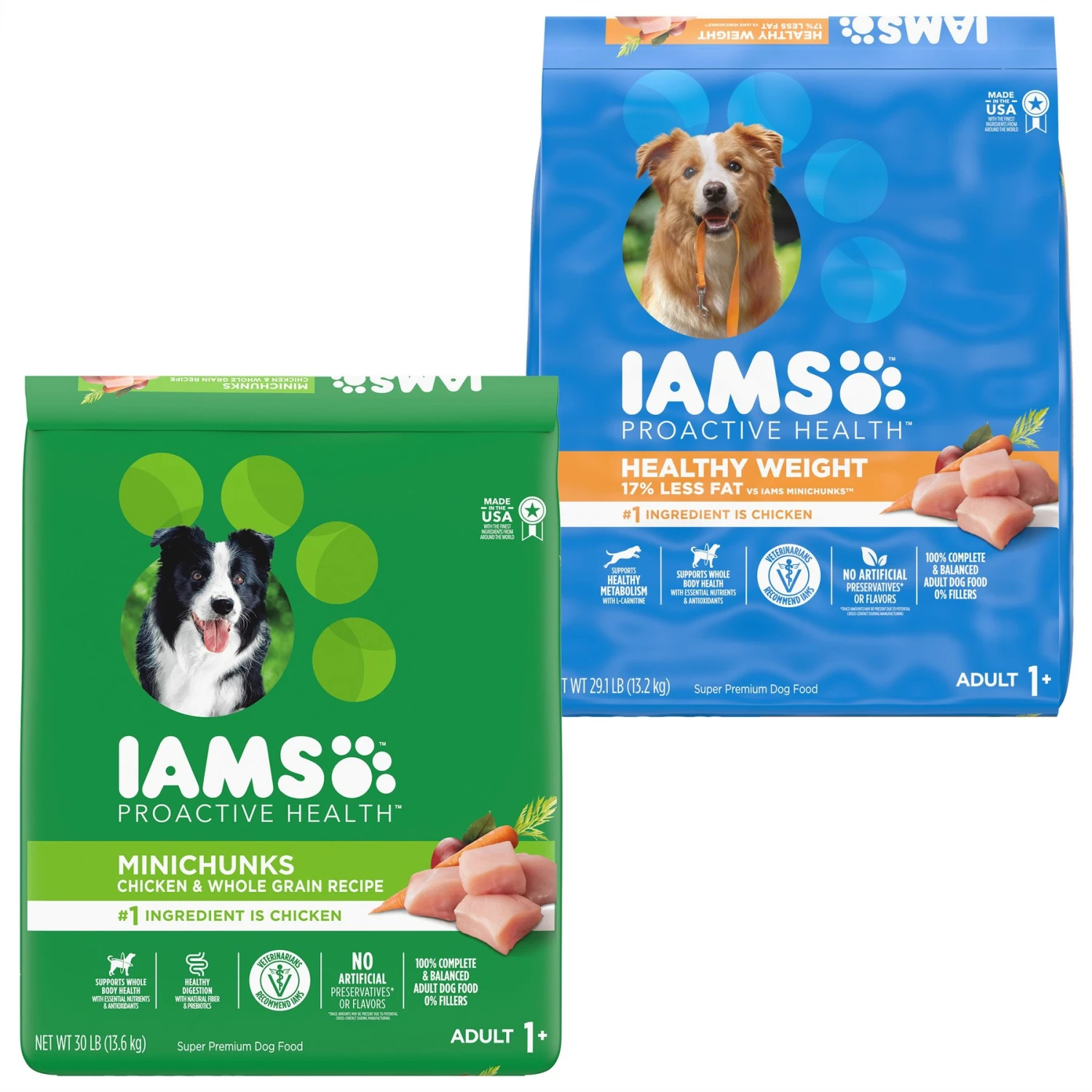 Iams Proactive Health MiniChunks Small Kibble Adult Chicken & Whole Grain Dry Dog Food & Iams Proactive Health Healthy Weight Management Low Fat Formula With Real Chicken Adult Dry Dog Food 3 Iams Proactive Health MiniChunks Small Kibble Adult Chicken & Whole Grain Dry Dog Food & Iams Proactive Health Healthy Weight Management Low Fat Formula With Real Chicken Adult Dry Dog Food