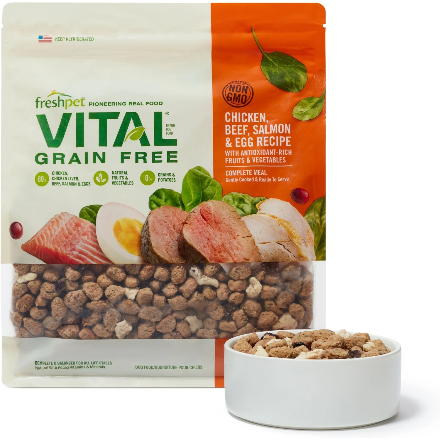Freshpet Vital Chicken, Beef, Salmon & Egg Recipe Grain-Free Fresh Dog Food 3 Freshpet Vital Chicken, Beef, Salmon & Egg Recipe Grain-Free Fresh Dog Food