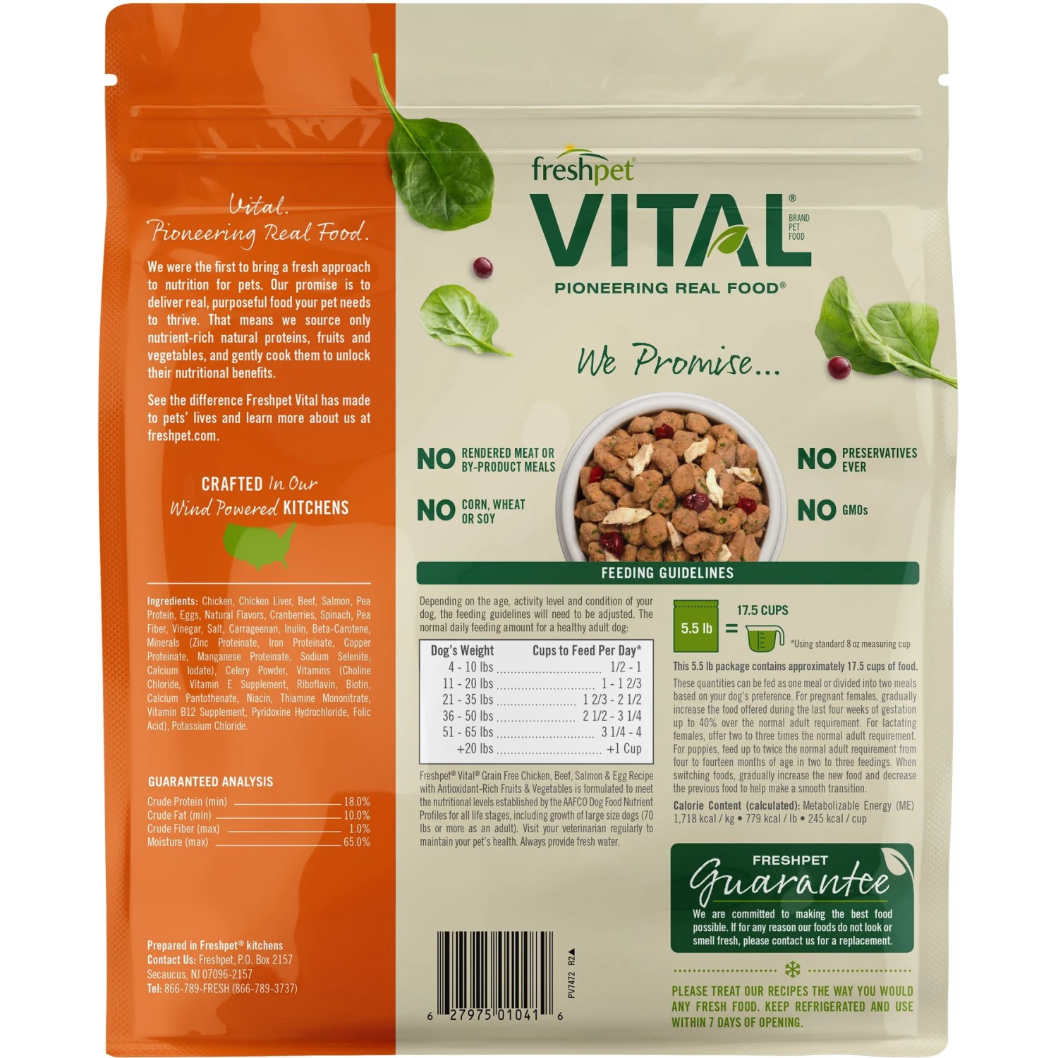 Freshpet Vital Chicken, Beef, Salmon & Egg Recipe Grain-Free Fresh Dog Food 4 Freshpet Vital Chicken, Beef, Salmon & Egg Recipe Grain-Free Fresh Dog Food - Image 2