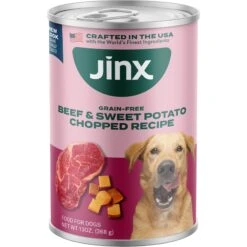 Jinx Beef & Sweet Potato Chopped Recipe Grain-Free Wet Dog Food, 13-oz Can, Case Of 12