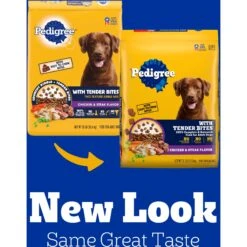 Pedigree Tender Bites Complete Nutrition Chicken & Steak Flavor Dry Dog Food, 30-lb Bag -Snuggle Paws 765998 PT2. AC SS1800 V1675095552