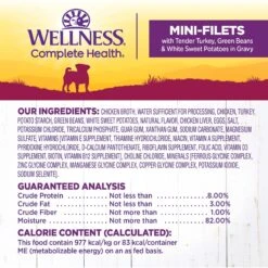 Wellness Petite Entrees Mini-Filets With Tender Turkey, Green Beans & White Sweet Potatoes In Gravy Grain-Free Wet Dog Food, 3-oz Tray, Case Of 24 14 Wellness Petite Entrees Mini-Filets With Tender Turkey, Green Beans & White Sweet Potatoes In Gravy Grain-Free Wet Dog Food, 3-oz Tray, Case Of 24 -Snuggle Paws 76675 PT5. AC SS1800 V1657661022