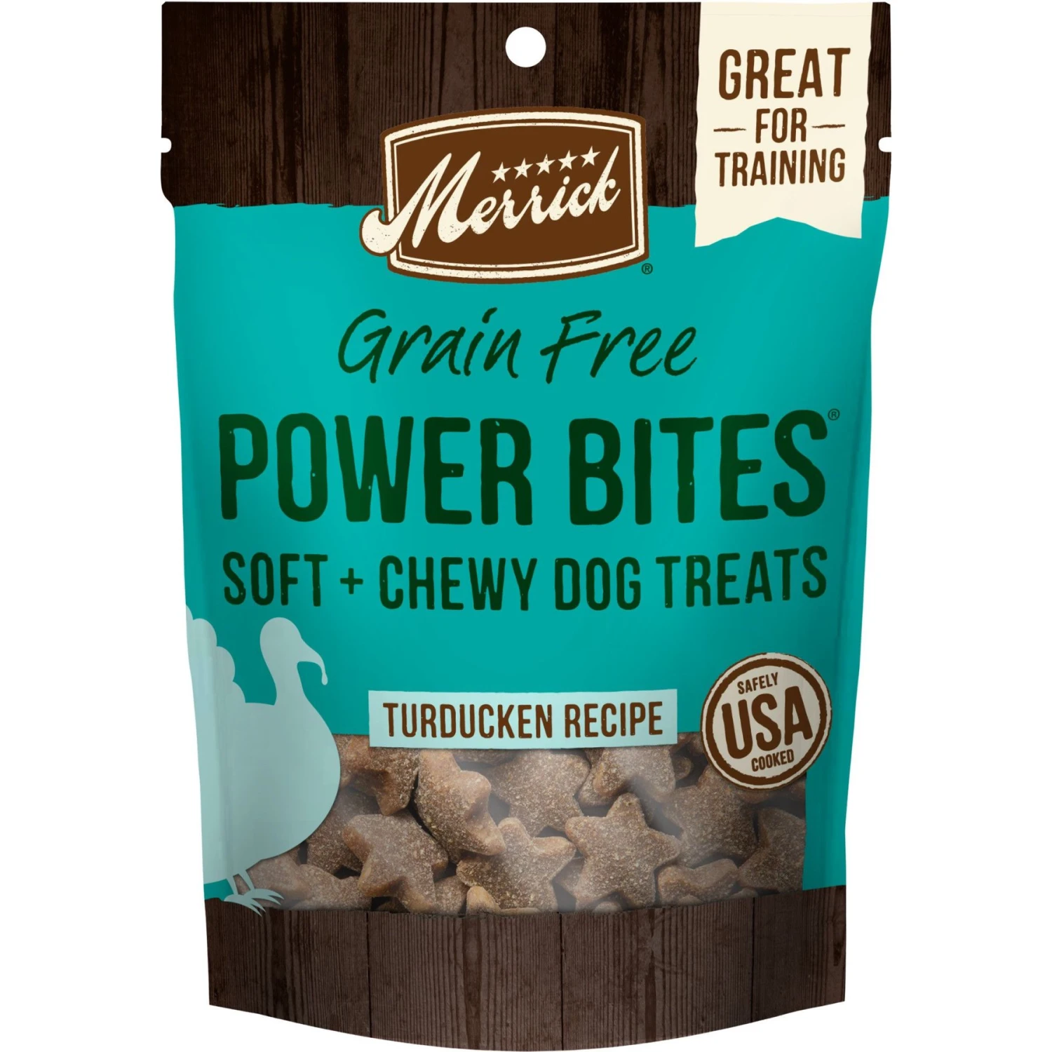 Merrick Power Bites Turducken Recipe Grain-Free Soft & Chewy Dog Treats 3 Merrick Power Bites Turducken Recipe Grain-Free Soft & Chewy Dog Treats