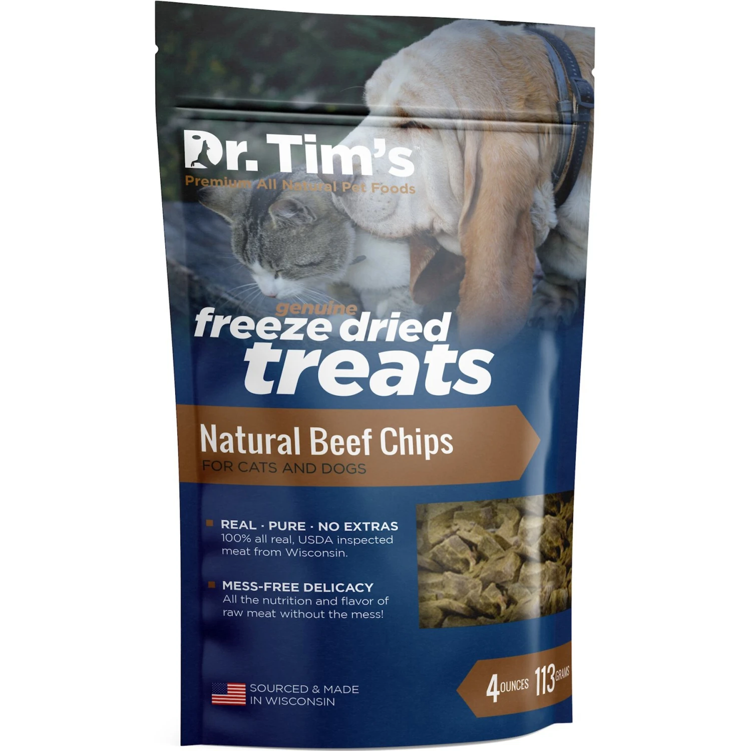 Dr. Tim's Natural Beef Chips Genuine Freeze-Dried Dog & Cat Treats 3 Dr. Tim's Natural Beef Chips Genuine Freeze-Dried Dog & Cat Treats
