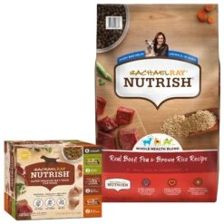 Rachael Ray Nutrish Real Beef, Pea, & Brown Rice Recipe Dry Dog Food & Rachael Ray Nutrish Natural Variety Pack Wet Dog Food