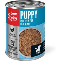 ORIJEN Puppy Recipe Poultry & Fish Pate Grain-Free Wet Dog Food & ORIJEN Puppy Grain-Free Dry Puppy Food -Snuggle Paws 774390 PT6. AC SS1800 V1684492282